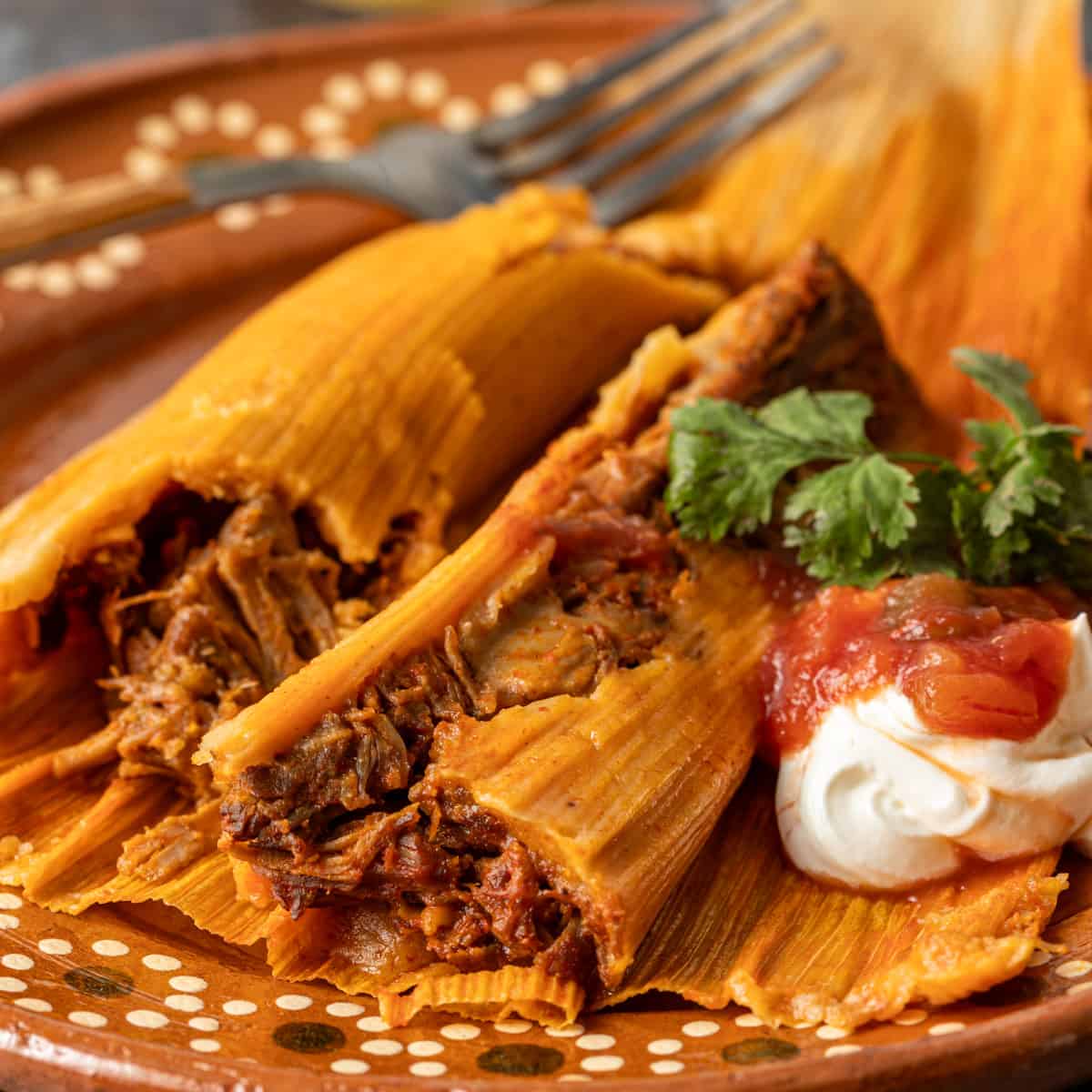 Fresh hand-made Tamales -  Puerco Roja